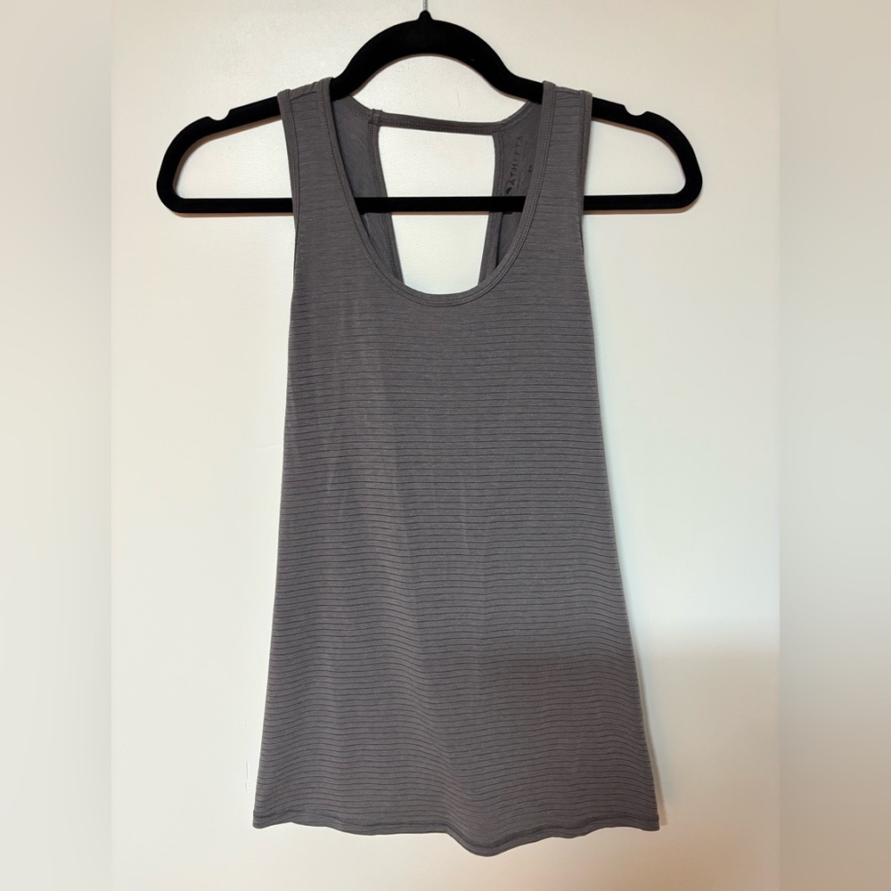 Athleta Essence tank with crossover back, XS, charcoal gray, like-new